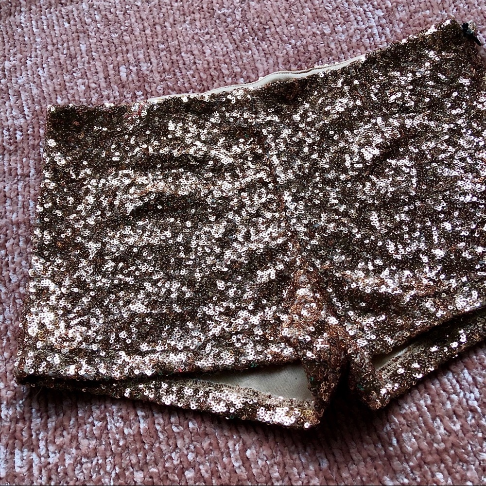 Gold Sequin Booty Shorts